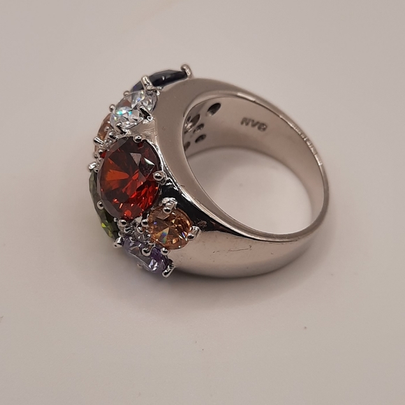 NVC Cluster Ring Mutli Colored CZ Stones Size 8 - Picture 10 of 10